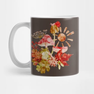 Fall Toad and Mushrooms Watercolor Illustration Mug